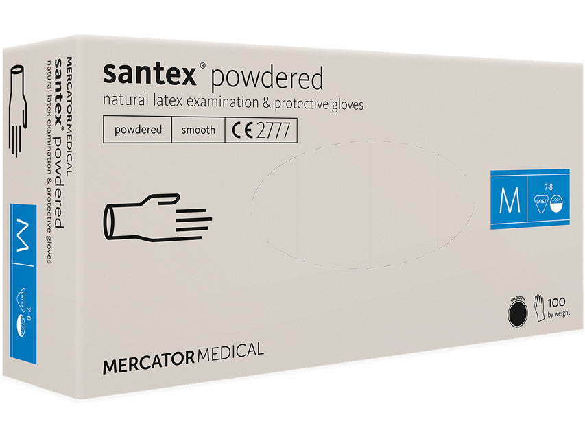 GUANTES DE LÁTEX SANTEX - PRE-POLVADOS - medianos