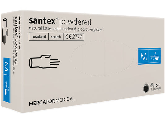 GUANTES DE LÁTEX SANTEX - PRE-POLVADOS - medianos