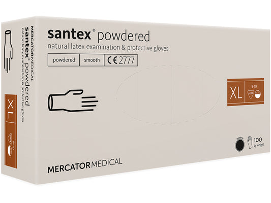 GUANTES DE LÁTEX SANTEX - PRE-POLVADOS - extra grandes