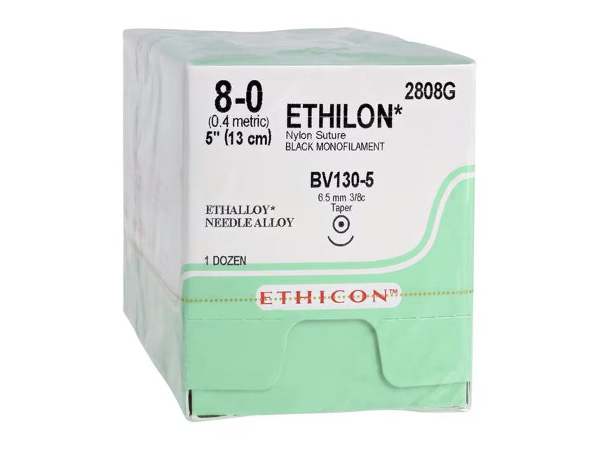 SUTURA MONOFILAMENTO ETHICON ETHILON - 8/0 ago 6,5 mm