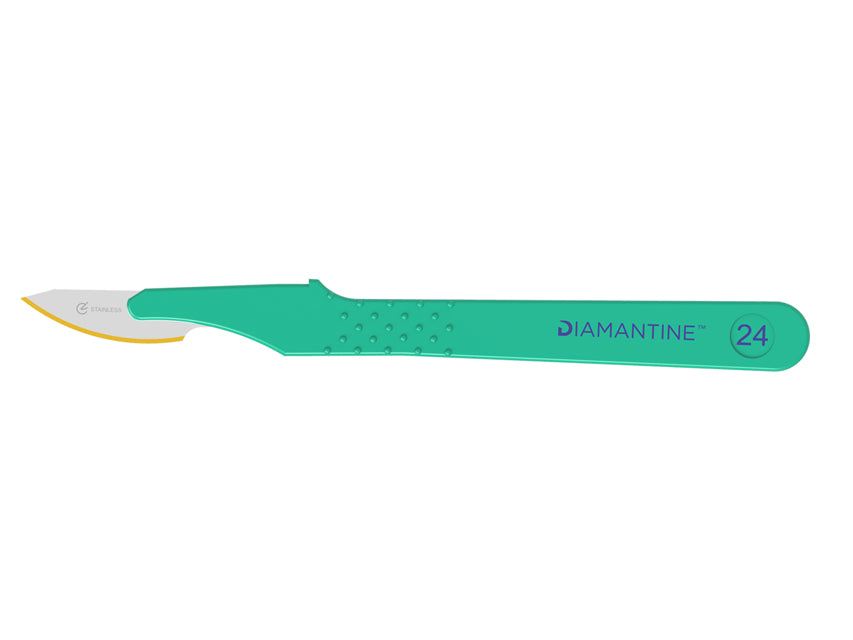 DIAMOND SCALPEL WITH STAINLESS STEEL BLADE N.24 - sterile