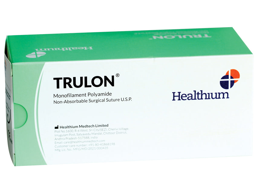 Naht, nicht Arsch. TRULON Stärke 6/0, Kurve 3/8, Nadel 16 mm – 45 cm – schwarz