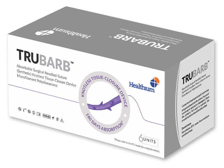 ARSCH. Nahtmaterial TRUBARB Stärke 2/0, Biegung 1/2, Nadel 26 mm – 30 cm – lila