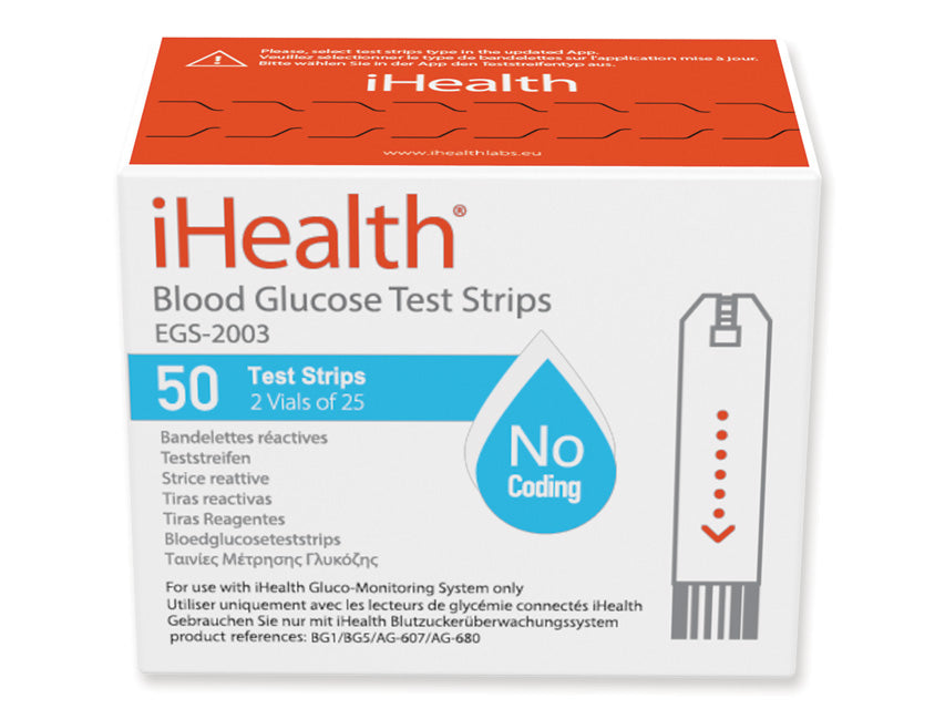 BANDELETTES DE GLUCOSE iHEALTH pour 23509,23510,23514