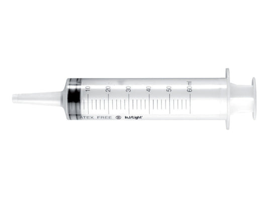 3-TEILIGE SPRITZE OHNE NADEL - 60 ml KONISCHER KATHETER