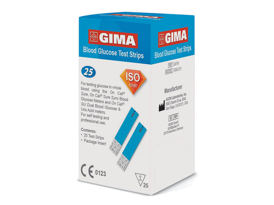 GLUKOSESTREIFEN für GIMA GLUKOMMETER