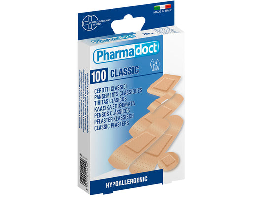 SORTIERTE KLASSISCHE Flicken in 6 Größen – Packung. von 12 Kartons mit 100 Pflastern