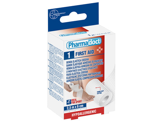 ELASTISCHE KOHÄSIVE BANDAGE 2,5 m x 6 cm - Packung. von 6 Stück
