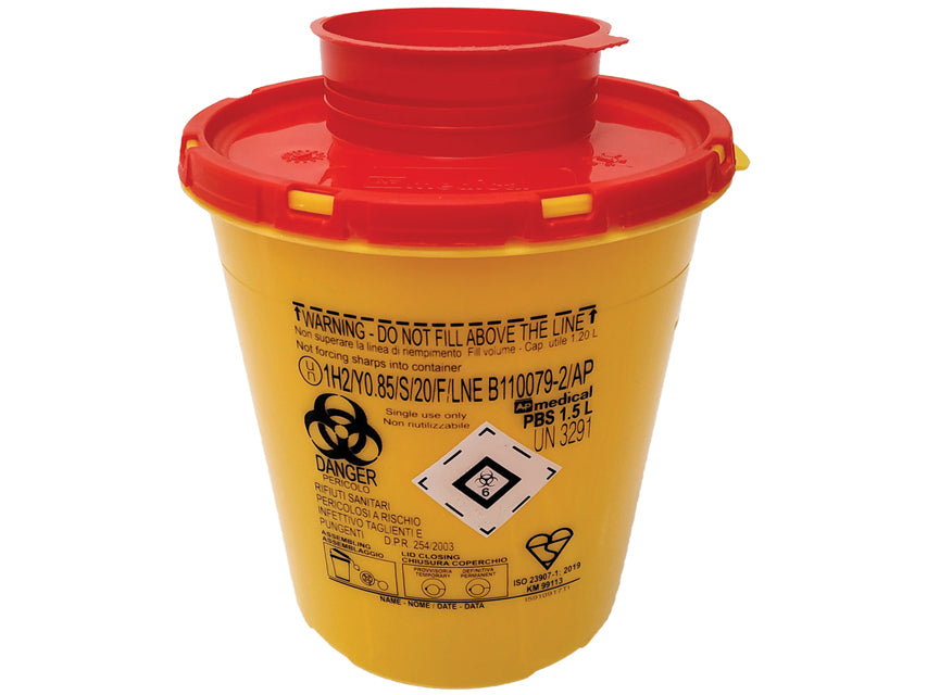 CONTENEUR À DÉCHETS D'ARTICLES POINTUES PBS LINE - 1,5 litres