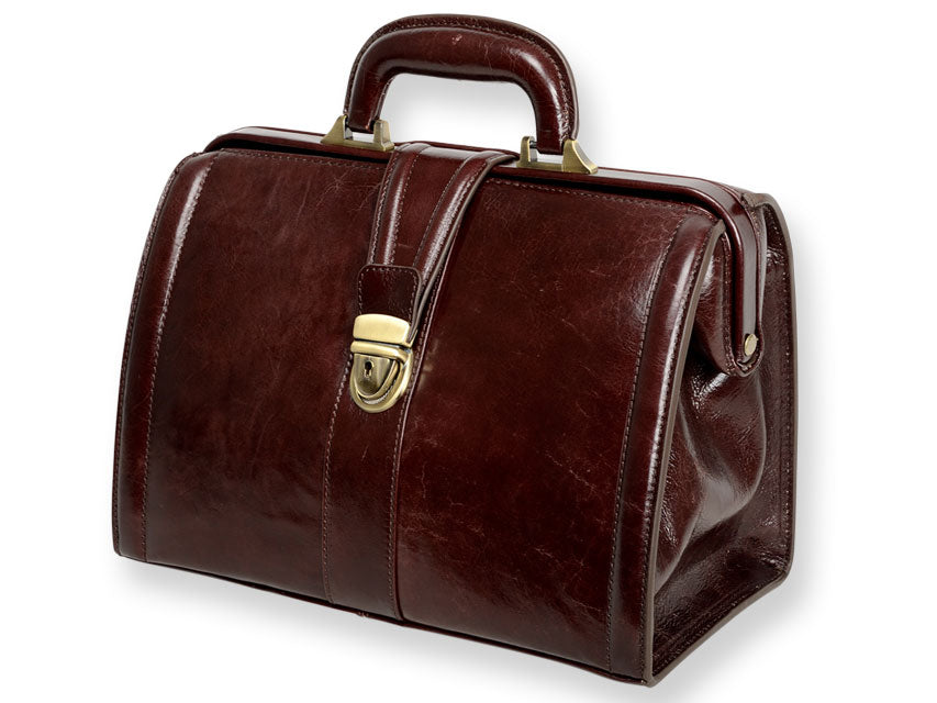 "FLOWER LEATHER CASE" BAG - leather - brown