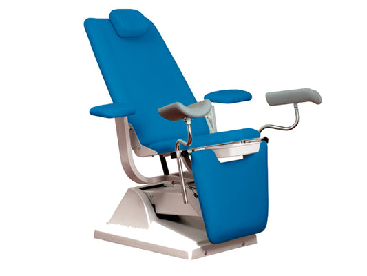 GYNEX ARMCHAIR with roll holder - metallic blue