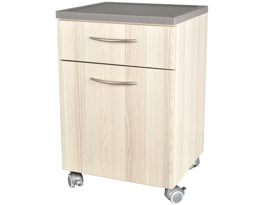 BEDSIDE TABLE with drawer - streaked beige