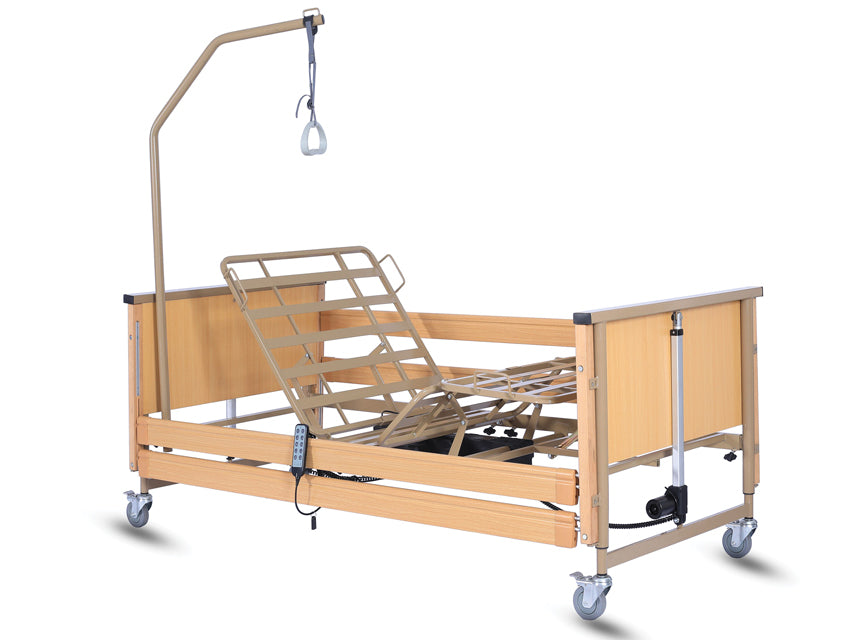 ELEKTRISCHES BETT MIT 3 MOTOREN, HÖHENVERSTELLBAR 84-125 cm - 3 Gelenke - 4 Abschnitte