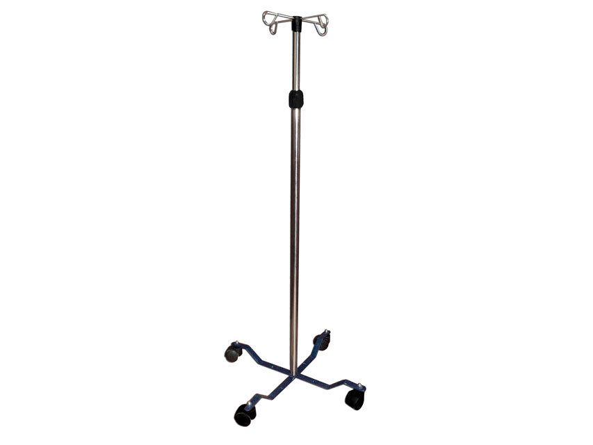 IV STAND ON STAND WITH 4 WHEELS - stainless steel - 4 stainless steel hooks
