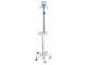 SUPPORT POUR POMPE À PERFUSION À 5 ROUES avec poignée et étagère - inox - 4 crochets - capacité 20 kg