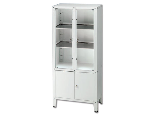 "VALUE" SHOWCASE WITH 4 DOORS - tempered glass