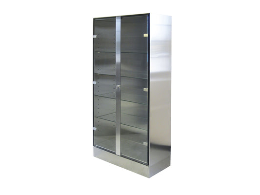 STAINLESS STEEL AND GLASS CABINET
