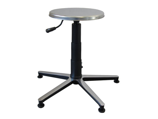 TABOURET - siège en acier inoxydable, base en aluminium avec pieds