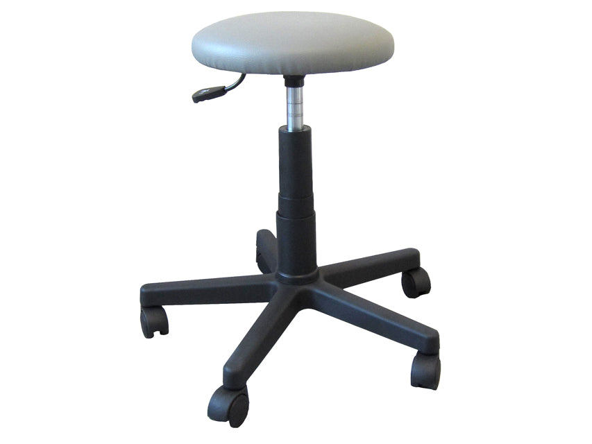 TABOURET - siège rembourré à roulettes - gris