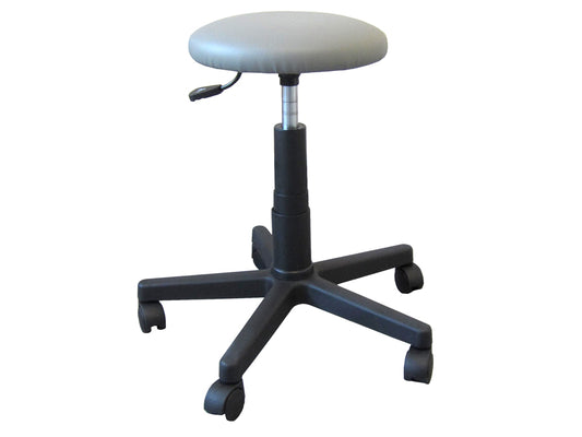 TABOURET - siège rembourré à roulettes - gris