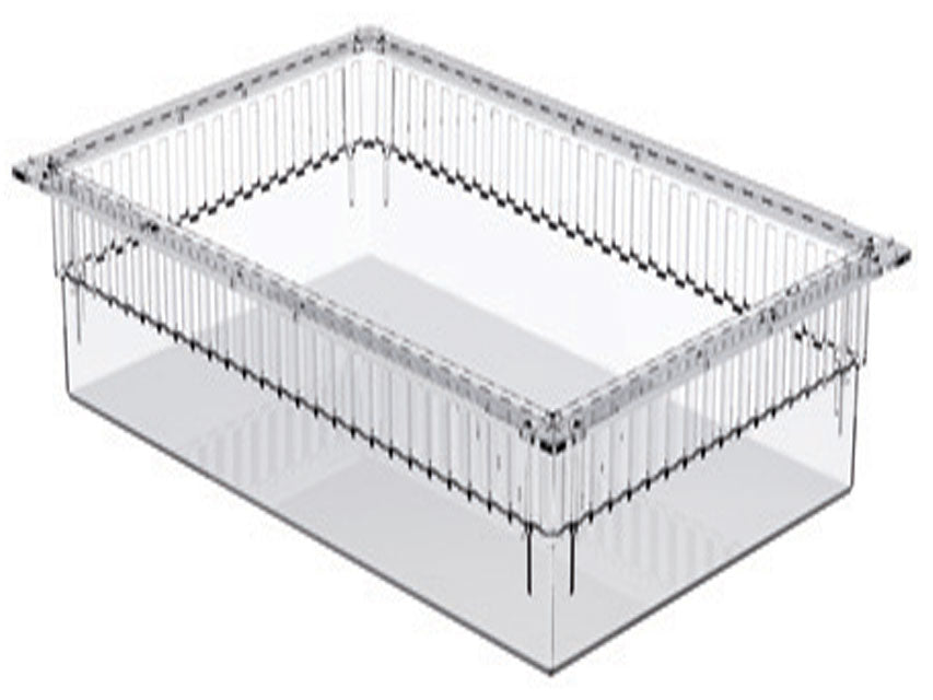 TRANSPARENT PLASTIC ISO DRAWER 600x400x200 mm - open
