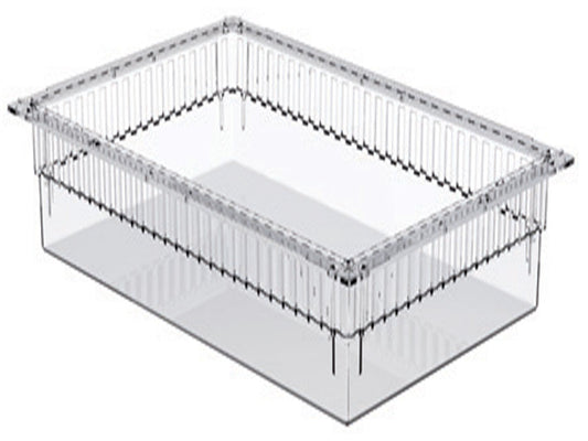 TRANSPARENT PLASTIC ISO DRAWER 600x400x200 mm - open