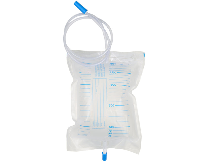 URINBEUTEL 2000 cc - Schlauch 130 cm+Val. Antireflux