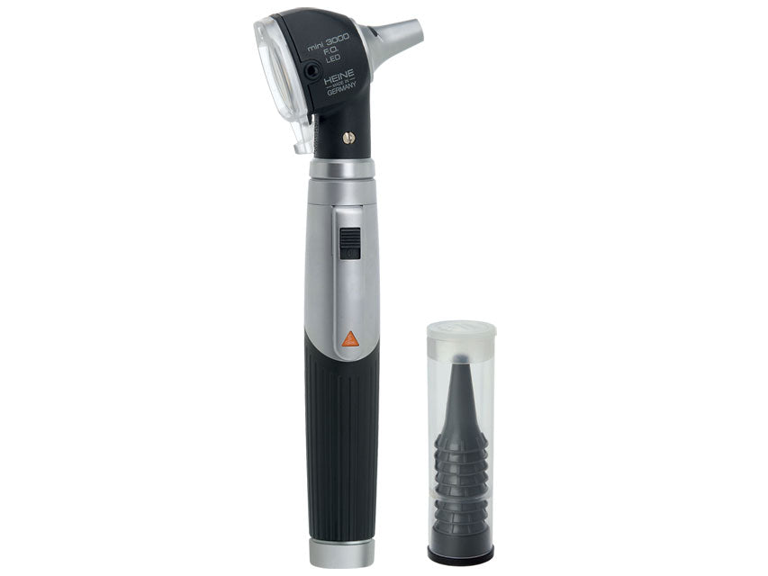 OTOSCOPIO HEINE MINI 3000 LED A F.O. - manico ricaricabile - nero - D-008.70.301
