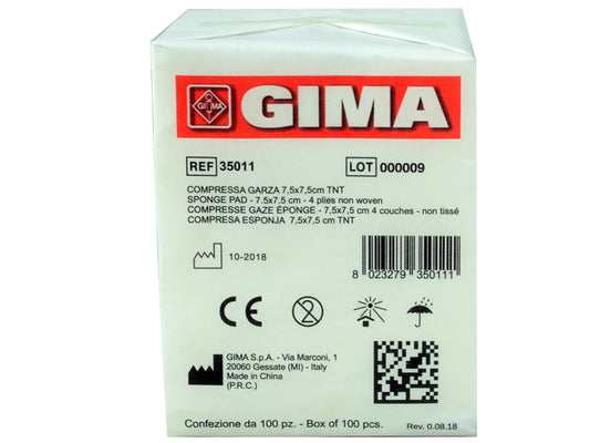 COMPRESSE GARZA TNT - 7,5x7,5 cm - 4 veli - 10 pacchi da 100
