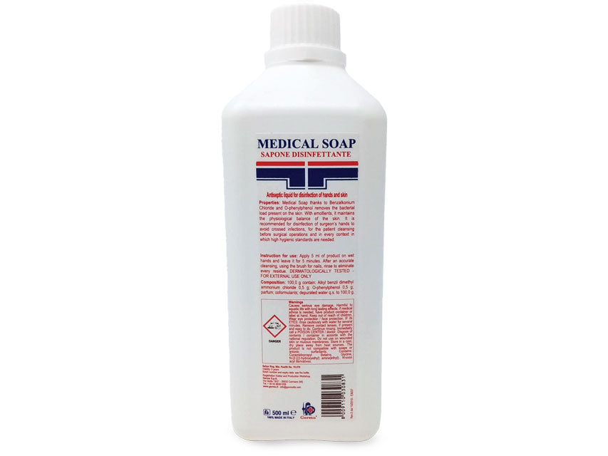 MEDICAL SOAP sapone disinfettante, flacone da 0,5 litri