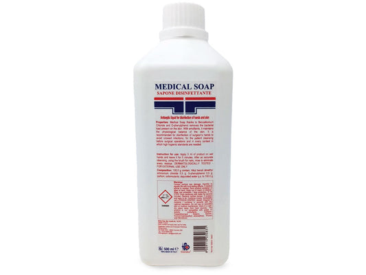 MEDICAL SOAP sapone disinfettante, flacone da 0,5 litri