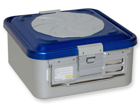 CONTAINER CON VALVOLA piccolo h 135 mm - blu forato