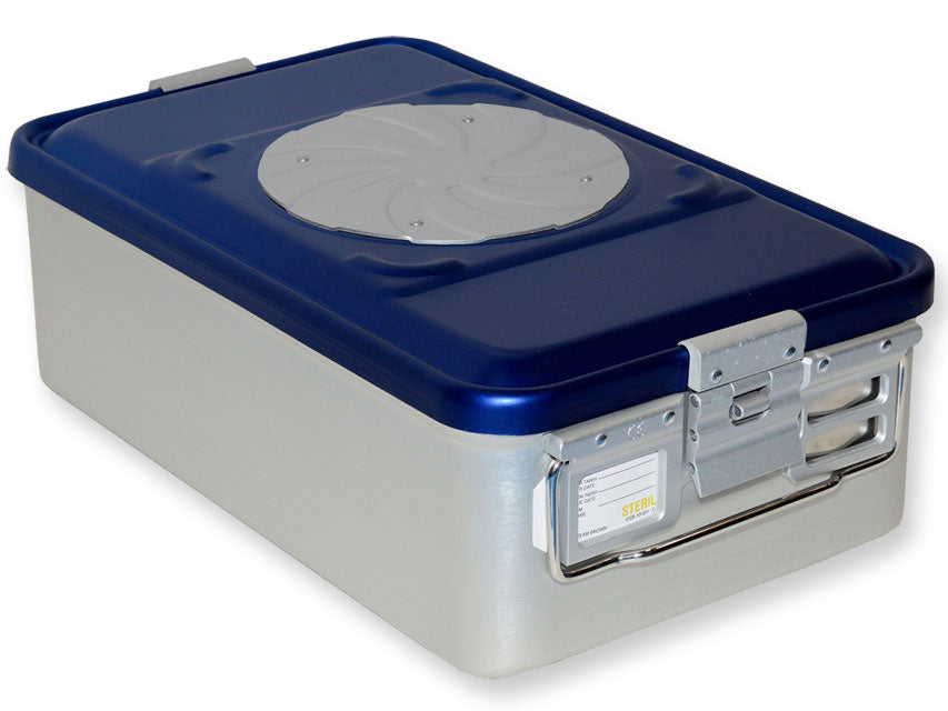 CONTAINER CON VALVOLA medio h 150 mm - blu forato