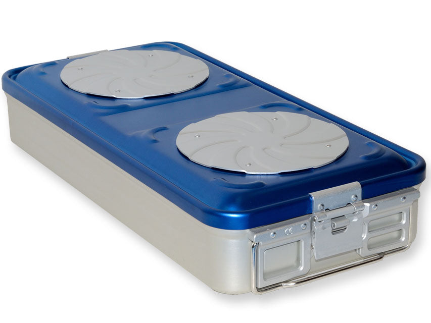 CONTAINER CON VALVOLA grande h 100 mm - blu forato