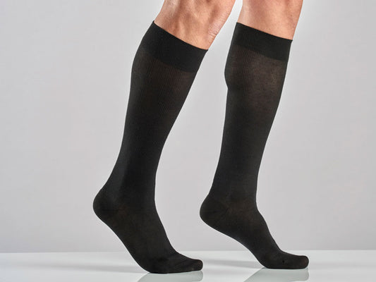GAMBALETTO COTONE UNISEX - XXL - forte compressione - nero