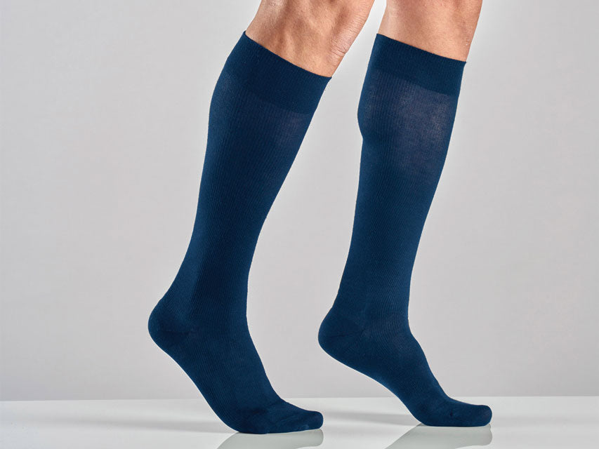 GAMBALETTO COTONE UNISEX - S - forte compressione - blu