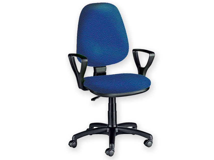 SEDIA CUNEO CON BRACCIOLI - similpelle - blu