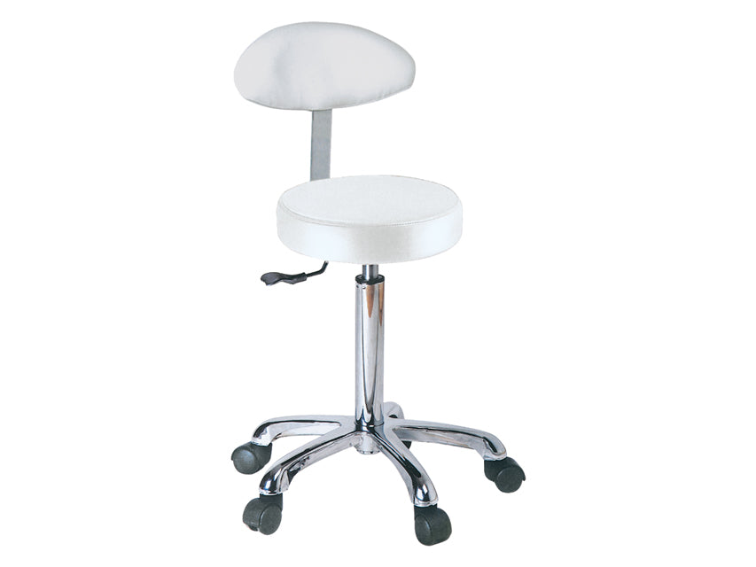 SGABELLO con schienale - bianco