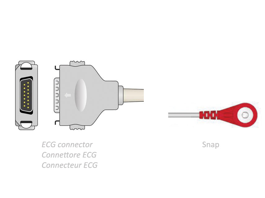 CAVO PAZIENTE ECG 2,2 m - snap - compatibile Fukuda Denshi