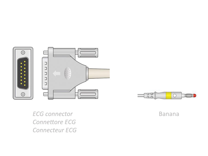 CAVO PAZIENTE ECG 2,2 m - banana - compatibile Shiller