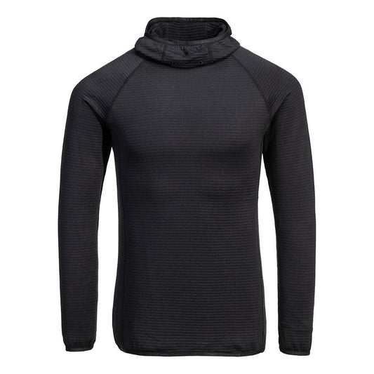 B191BKR - Waffle fleece jacket with hood