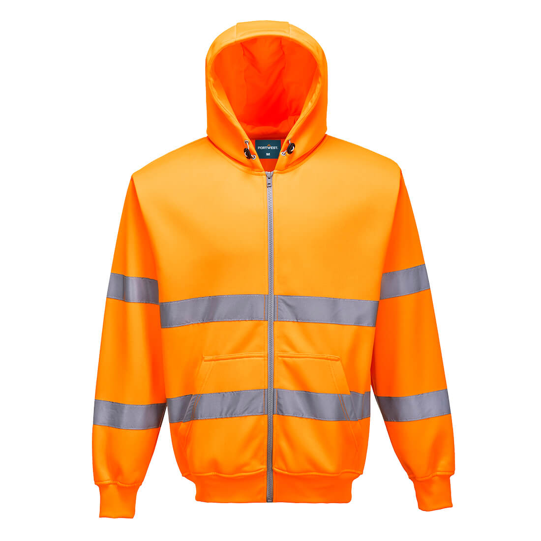 B305ORR - Hooded sweatshirt with Hi-Vis full zip