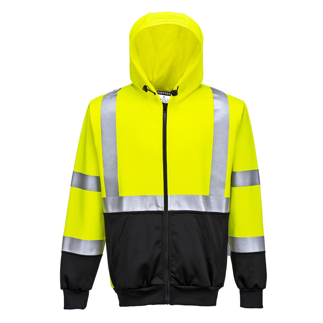 B315YBR - Sweat bicolore à capuche haute visibilité
