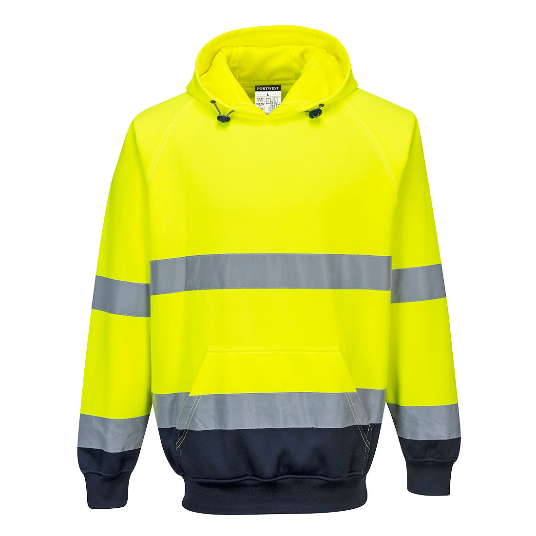 B316YNR - Sweat bicolore à capuche haute visibilité