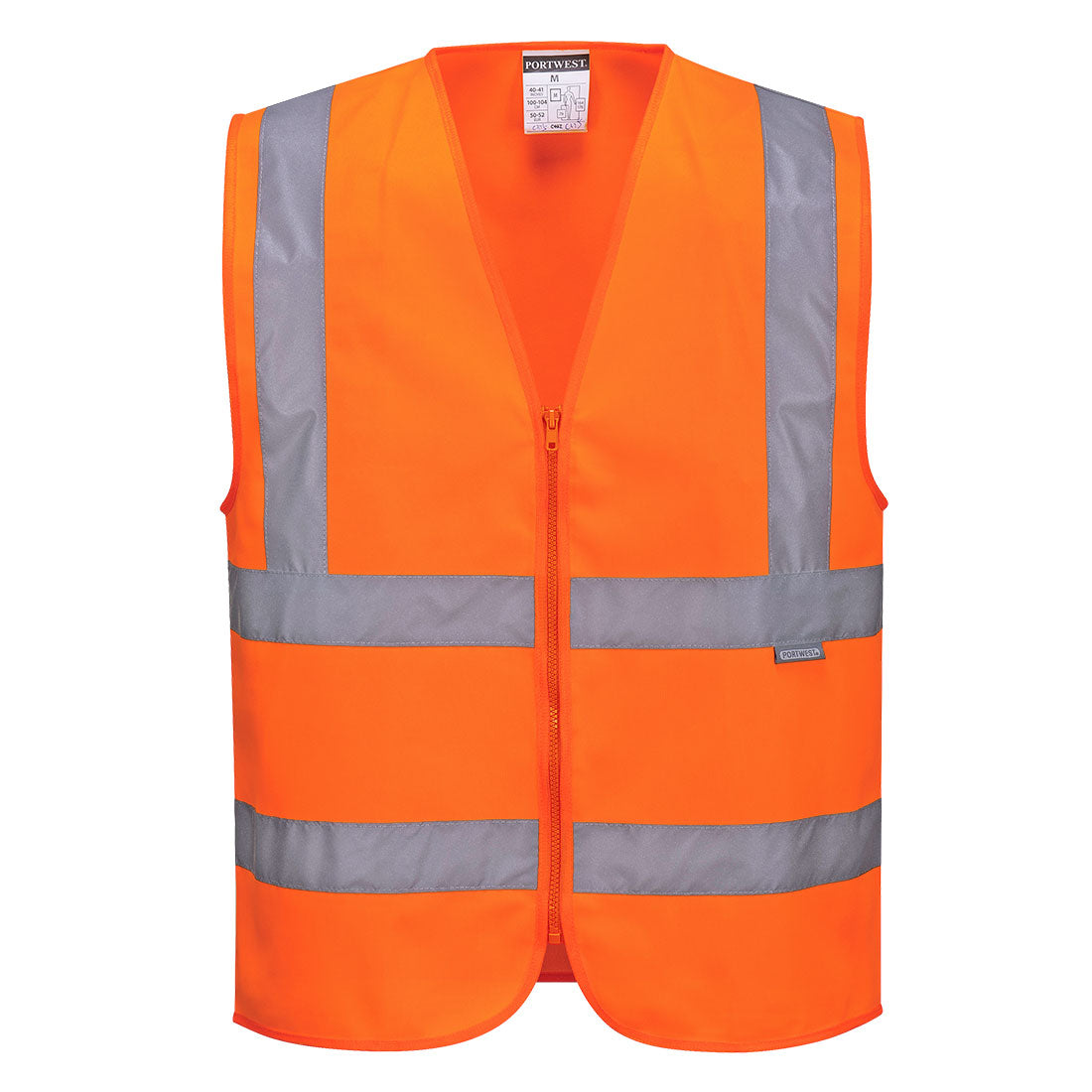 C375ORR - Vest with one horizontal and two vertical Hi-Vis bands