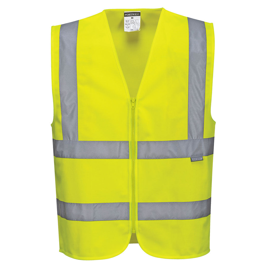 C375YER - Vest with one horizontal and two vertical Hi-Vis bands