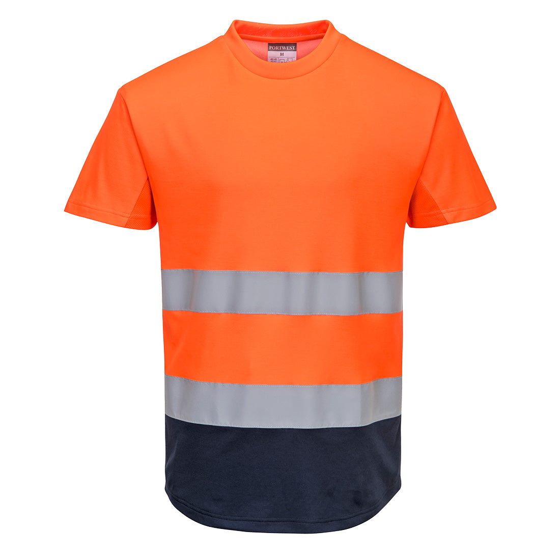 C395ONR - Camiseta Alta Visibilidad Confort De Algodón De Malla Bicolor