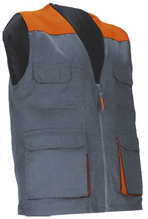 Gilet da lavoro multitasche leggero e bicolore Thunder