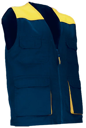 Gilet da lavoro multitasche leggero e bicolore Thunder