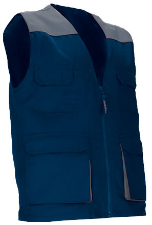 Gilet da lavoro multitasche leggero e bicolore Thunder